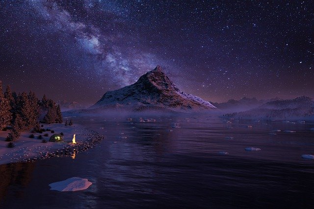 Free download mountain lake milky way landscape free picture to be edited with GIMP free online image editor