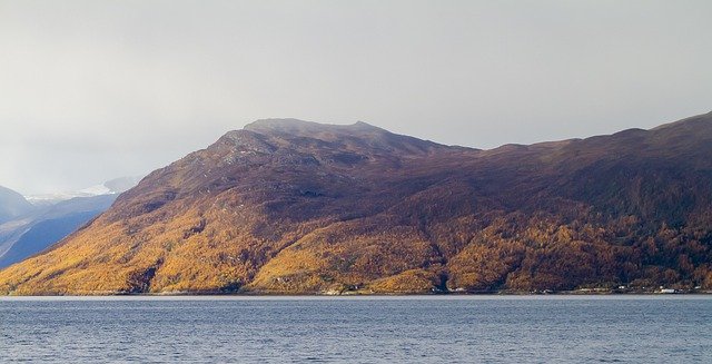Free download mountain sea fjord autumn ruska free picture to be edited with GIMP free online image editor