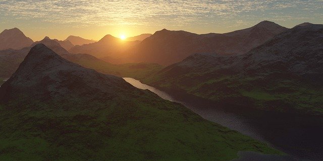 دانلود رایگان عکس طبیعت منظره غروب کوهستانی رایگان برای ویرایش با ویرایشگر تصویر آنلاین رایگان GIMP