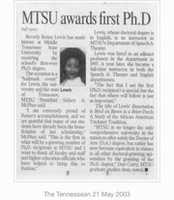 Free download MTSU Awards First PHD to Dr. Beverly Renee Lewis free photo or picture to be edited with GIMP online image editor