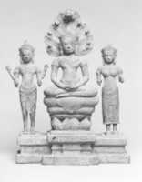 Free download Naga-Protected Buddha Flanked by Avalokiteshvara and Prajnaparamita free photo or picture to be edited with GIMP online image editor