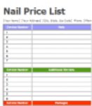Téléchargement gratuit de la liste de prix des salons de manucure modèle DOC, XLS ou PPT à modifier gratuitement avec LibreOffice en ligne ou OpenOffice Desktop en ligne