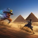 Naruto vs Sasuke Uchiha battle in the desert Live Wallpaper  screen for extension Chrome web store in OffiDocs Chromium