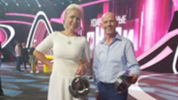 Free download Natascha Ragosina And Miroslaw Magola Russia 1 Television In Moscow Superbrain TV Show free photo or picture to be edited with GIMP online image editor