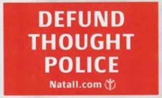 Free download National Alliance [sticker] Defund thought police free photo or picture to be edited with GIMP online image editor