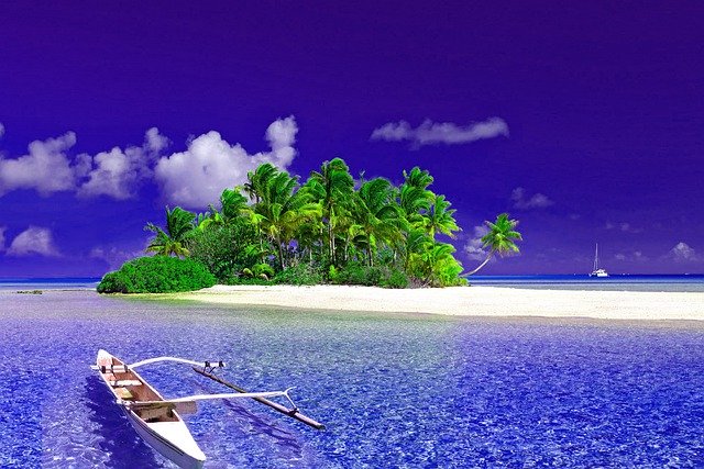 Baixe gratuitamente a imagem gratuita da natureza, oceano, barco, ilha, céu, para ser editada com o editor de imagens on-line gratuito do GIMP