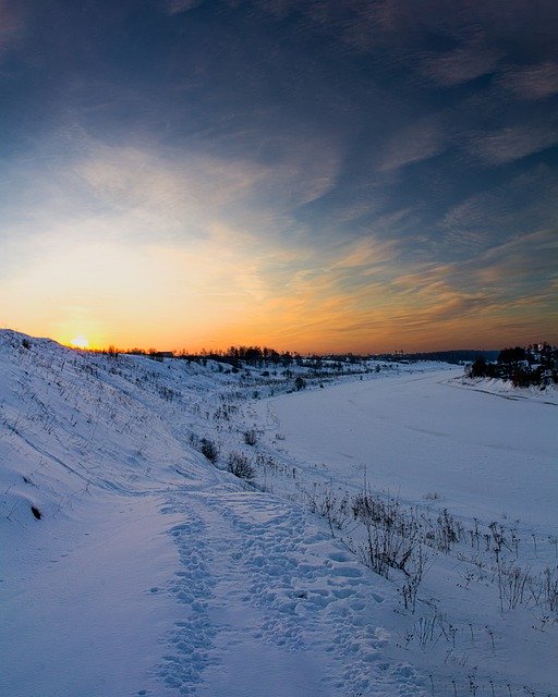 Free download nature winter season sunset dusk free picture to be edited with GIMP free online image editor