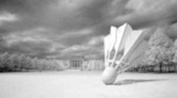Free download Nelson Atkins Art Museum, Kansas City, Missouri, with Shuttlecocks sculpture by [husband-and-wife team of Claes Oldenburg and Coosje van Bruggen] free photo or picture to be edited with GIMP online image editor