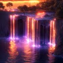 Neon Waterfall Live Wallpaper  screen for extension Chrome web store in OffiDocs Chromium