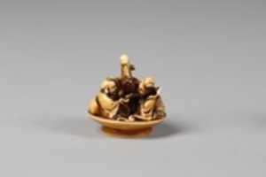 Free download Netsuke of Fukurokujin, Hotei and Benten in Sake Dish free photo or picture to be edited with GIMP online image editor