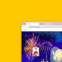 Neujahrs-Spezialbildschirm für die Erweiterung des Chrome-Webshops in OffiDocs Chromium