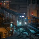 Night Photography of a Train in Chicago  screen for extension Chrome web store in OffiDocs Chromium