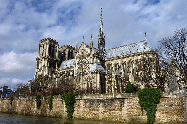 Free download notre dame cathedral river church free picture to be edited with GIMP free online image editor