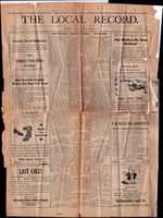 Free download November 18, 1927, The Local Record, Front Page, Hetherington Boy Killed By Lightning free photo or picture to be edited with GIMP online image editor