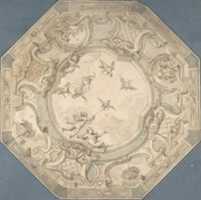 Free download Octagonal Ceiling Design with Putti and Birds free photo or picture to be edited with GIMP online image editor