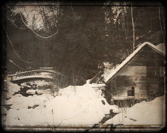 Free download old mill bridge winter cariboo free picture to be edited with GIMP free online image editor