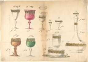 Free download One of Twenty-Three Sheets of Drawings of Glassware (Mirrors, Chandeliers, Goblets, etc.) free photo or picture to be edited with GIMP online image editor