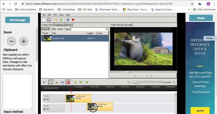 ओपनशॉट वीडियो एडिटर ऑफीडॉक्स में ओपनलाइन 1.4.3
