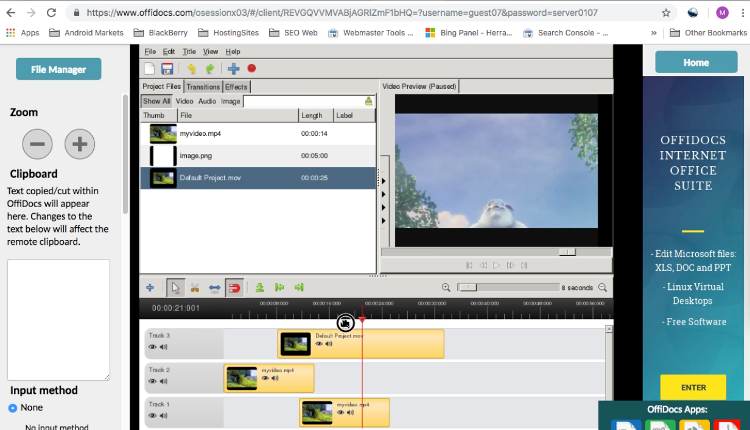 OpenShot editor video openline 1.4.3 dalam OffiDocs