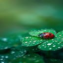 Orange beetle lying on a four leaf clover Wallpaper  screen for extension Chrome web store in OffiDocs Chromium