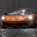 Orange McLaren on Foggy Road  screen for extension Chrome web store in OffiDocs Chromium