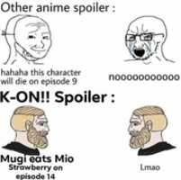 Free download Other anime spoiler vs K - ON!! Spoiler [ Meme ] free photo or picture to be edited with GIMP online image editor