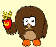 Free download Owl eating fries free photo or picture to be edited with GIMP online image editor