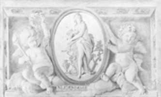 Free download Pair of overdoors with Diana or a Nymph in and oval medallions supported by amorini free photo or picture to be edited with GIMP online image editor