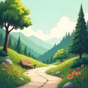park benches and stones  screen for extension Chrome web store in OffiDocs Chromium