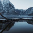 Peaceful Winter Lake with Scenic Mountain Backdrop  screen for extension Chrome web store in OffiDocs Chromium