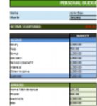 دانلود رایگان قالب Personal Budget Sheet DOC، XLS یا PPT رایگان برای ویرایش با LibreOffice آنلاین یا OpenOffice Desktop آنلاین