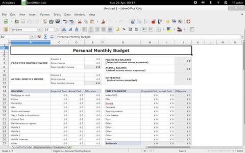 Download gratuito Budget mensile personale con monitoraggio giornaliero DOC, XLS o modello PPT gratuito da modificare con LibreOffice online o OpenOffice Desktop online