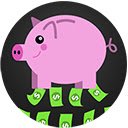 PiggyBank Money Clicker Idle Game  screen for extension Chrome web store in OffiDocs Chromium