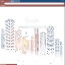 Pixelated city building  screen for extension Chrome web store in OffiDocs Chromium