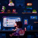 Pixelated Gamer  screen for extension Chrome web store in OffiDocs Chromium