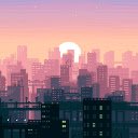 Pixel City  screen for extension Chrome web store in OffiDocs Chromium