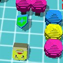 Pantalla del juego Pixel Cube Crash para la extensión de la tienda web de Chrome en OffiDocs Chromium