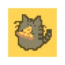 Pixel Pusheen  screen for extension Chrome web store in OffiDocs Chromium