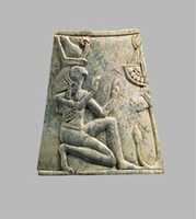 Free download Plaque with falcon-headed Re wearing crown of Upper and Lower Egypt free photo or picture to be edited with GIMP online image editor