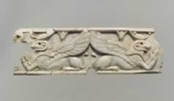 Free download Plaque with reclining ram-headed sphinxes wearing the crown of Upper and Lower Egypt free photo or picture to be edited with GIMP online image editor