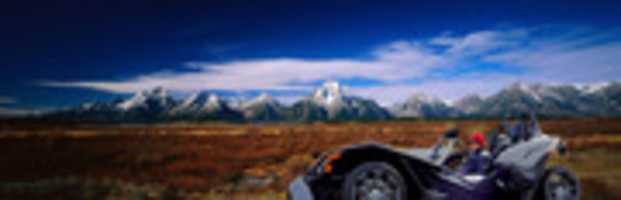 Free download Polaris Slingshot With Mountains Background free photo or picture to be edited with GIMP online image editor