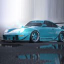 Porsche 993 RWB Blue Live Wallpaper  screen for extension Chrome web store in OffiDocs Chromium