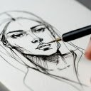 Portrait drawing  screen for extension Chrome web store in OffiDocs Chromium
