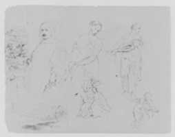 Free download Portrait of [Poussin?]; Landscape Composition; Two Women; Woman and Child; Baby (from Sketchbook) free photo or picture to be edited with GIMP online image editor