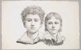 無料ダウンロードレイブの子供たちの肖像：14歳のヘルマンと7歳のエドモンド。 verso：GIMPオンライン画像エディタで編集する画像の無料の写真または画像の小さな欠陥を修正する前の証明