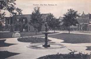 Free download Post Card 6 Fairbury, Illinois, Fountain In Central Park Circa 1910 Photo Side free photo or picture to be edited with GIMP online image editor