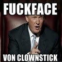 Écran du président Fuckface Von Clownstick pour l'extension de la boutique en ligne Chrome dans OffiDocs Chromium