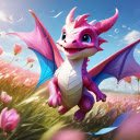 Pretty pink baby dragon  screen for extension Chrome web store in OffiDocs Chromium