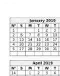 Bezpłatne pobieranie Kalendarza do druku 2019 — szablon Wiki-Calendar.Com DOC, XLS lub PPT do edycji za pomocą LibreOffice online lub OpenOffice Desktop online