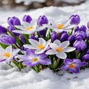 purple and white crocus flowers wallpaper  screen for extension Chrome web store in OffiDocs Chromium
